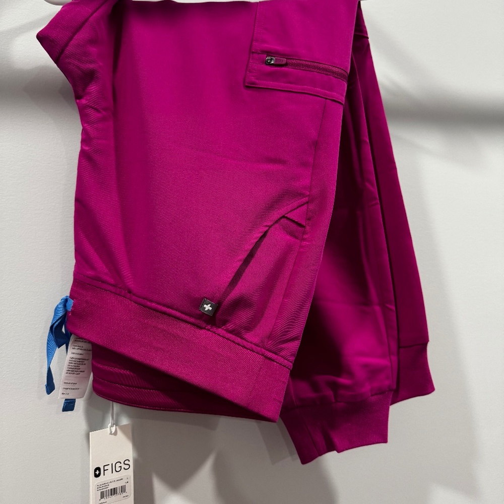 NWT FIGS raspberry scrub set